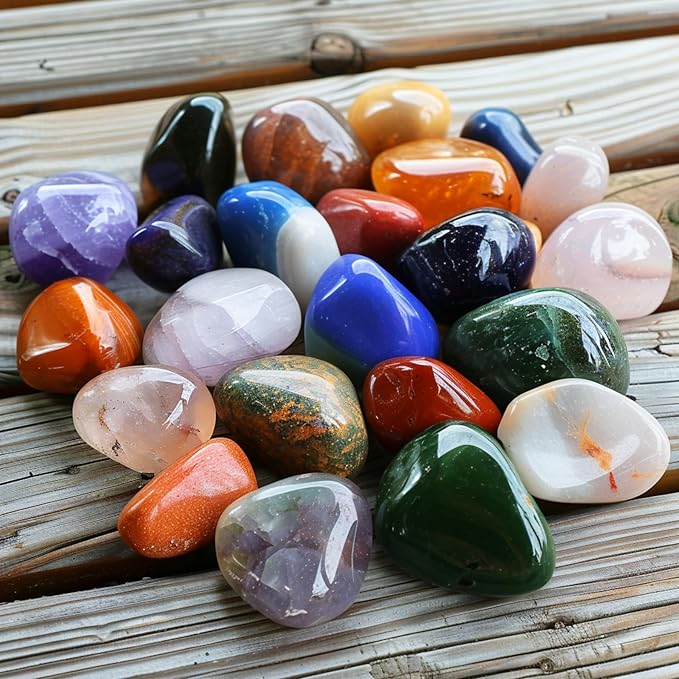 Polished Howlite Crystal Stones - 2 Pcs of 1.2" Worry Stone for Anxiety, Pocket Palm Stone Super Large Handpicked Natural Tumbled Gemstones for Meditation, Reiki, Chakra Healing, Home Decor