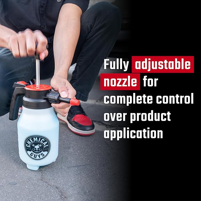 Chemical Guys Mr. Sprayer Full Function Pressure Atomizer and Pump Sprayer - Professional 50 oz Bottle for Home, Garden, Car Detailing, Cleaning and Washing - Easy Pump Action and Adjustable Spray