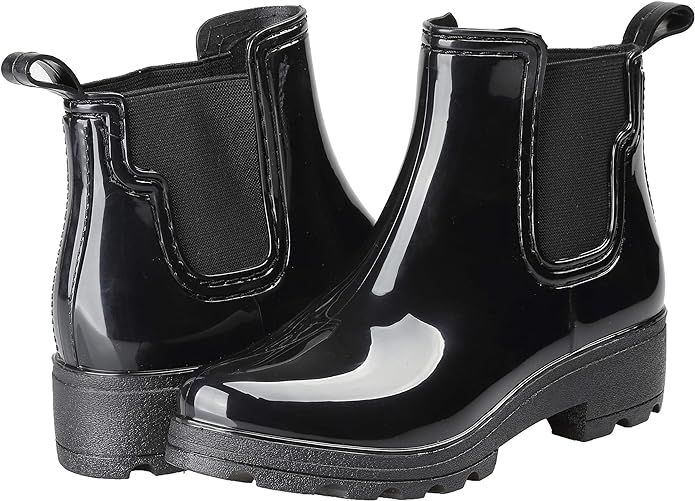 Women's Short Rain Boots Waterproof Slip On Ankle Chelsea Booties