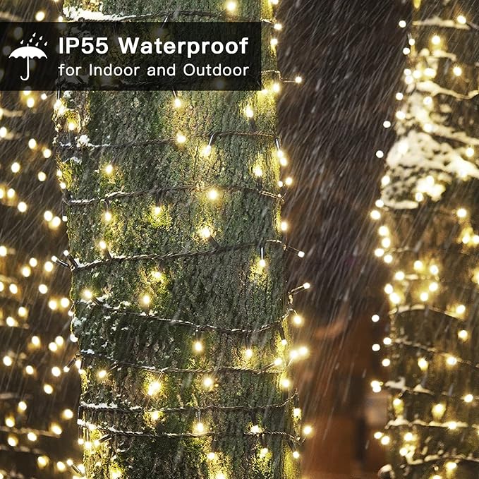 300 LED Christmas String Lights, 108FT - UL Certified Outdoor & Indoor Fairy Lights for Tree, Patio, Garden, Party, Wedding, Halloween, Holiday Decor