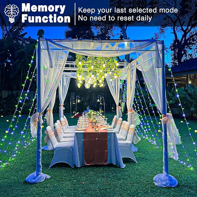 100FT 300 LED Christmas Lights Outdoor, Plug in Christmas String Lights Indoor, Waterproof & 8 Modes & Timer Function, Connectable Fairy Twinkle Light for Bedroom Yard Garden Decorations, Blue Green