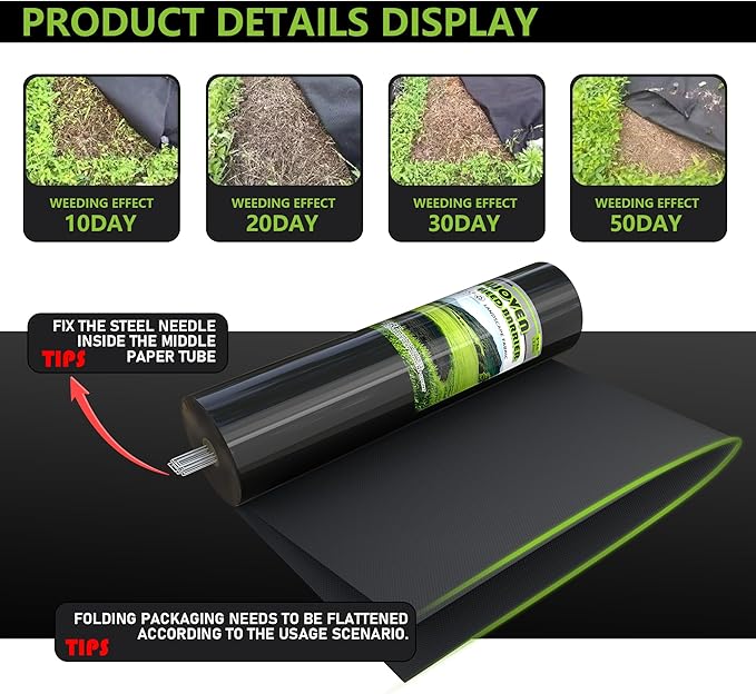 5 OZ Non Woven Geotextile Landscape Fabric, Weed Barrier Landscape Fabric for Landscaping, French Drains, Underlayment, Erosion Control, Construction Projects, 4x100FT Black