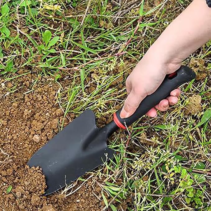 Garden Tool Shovel for Digging Gardening Trowel for Lawn Planting Stainless Steel Spade Rubber Handle Anti Slippery