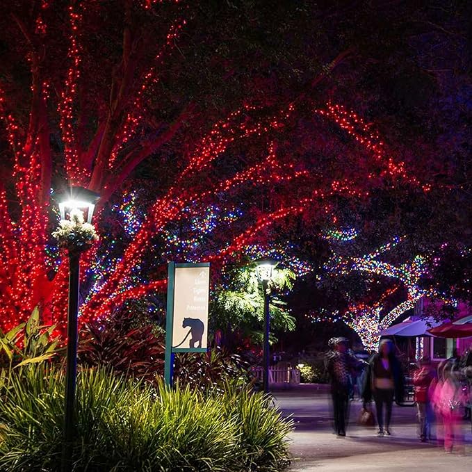 TW SHINE Christmas Lights, 200 LED 66FT Outdoor Christmas Lights Plug in with 8 Modes, Waterproof Light Outdoor, Indoor Xmas Decorations for Party Yard House Decor, Red