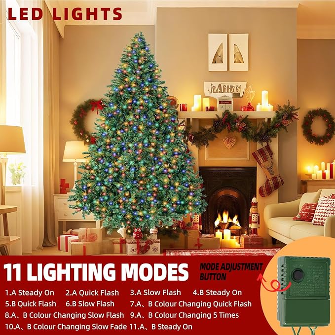 ININ 4FT Prelit Christmas Spruce Artificial Tree with Led Lights, Lighted Christmas Tree，Hinged Full Xmas Tree for Home Party Decoration,100 LED Lights,334 Branch Tips, Metal Hinges & Foldable Base.