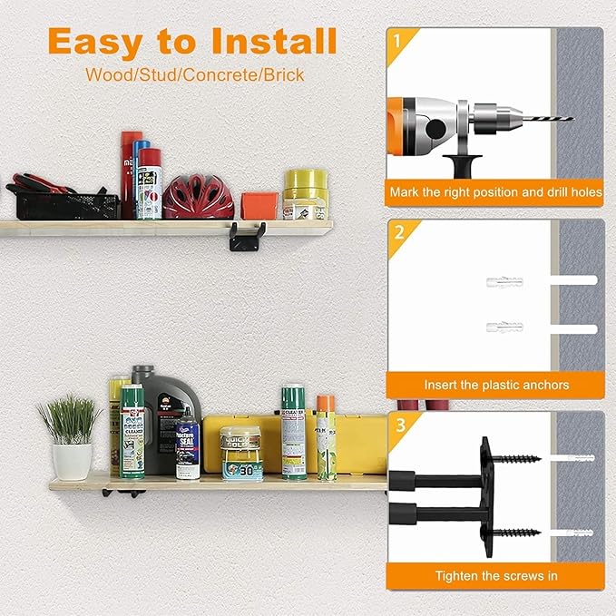 TORACK 4 Pack Garage Storage System Hooks, Heavy Duty Wall Mount Tool Organizer, Chair Hanger Garage Storage Utility Hooks for Car Tires, Ladders, Chairs, Strollers, Power Tools, Garden Tools