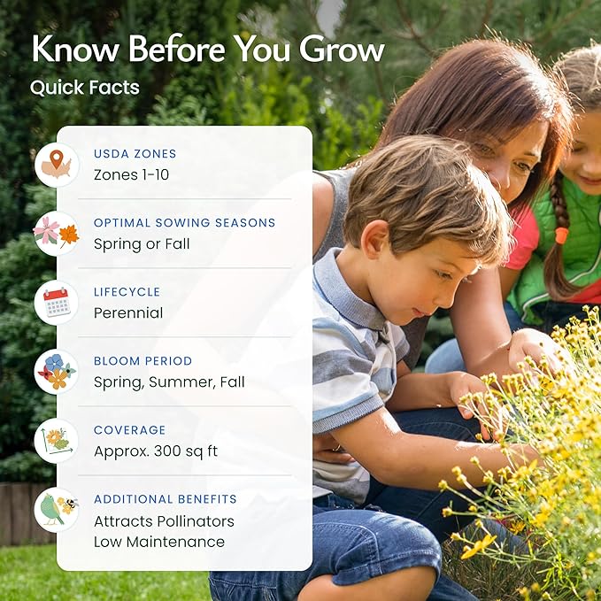 Created By Nature All Perennial Flower Seeds, 15 Flower Varieties, 49,000 Wildflower Seeds