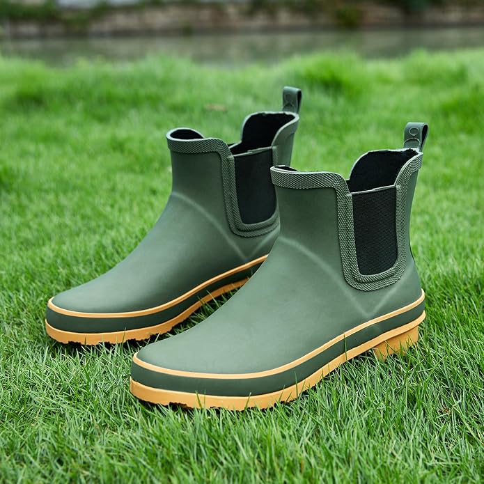 SWIFTFROG Rain Boots for Women - Waterproof Ankle Garden Shoes Anti-Slipping Floral Printed Rainboots for Ladies Stylish Light Ankle Rain Shoes, Women's Rain Footwear