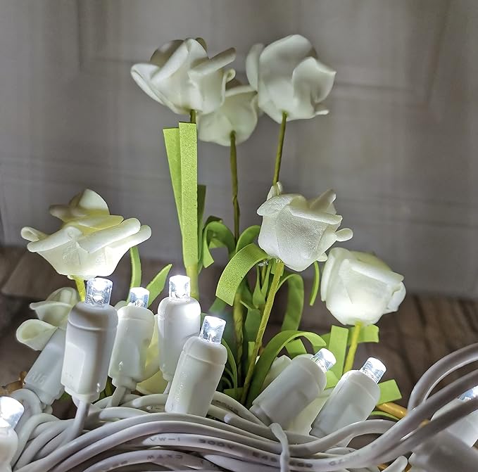 Christmas Lights 50 LED 17FT Commercial Mini LED String Lights, 120V UL, White Wire Xmas Lights for Indoor & Outdoor Use, Holiday Party Decorations,Trees, Light Displays (Cool White)