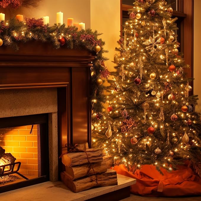 Extra Long Christmas Decorative Outdoor String Light 197 Feet 600LED 8 Modes Indoor Lights with Timer, Outdoor Indoor Fairy Lights Christmas Tree Patio Garden Holiday Warm White