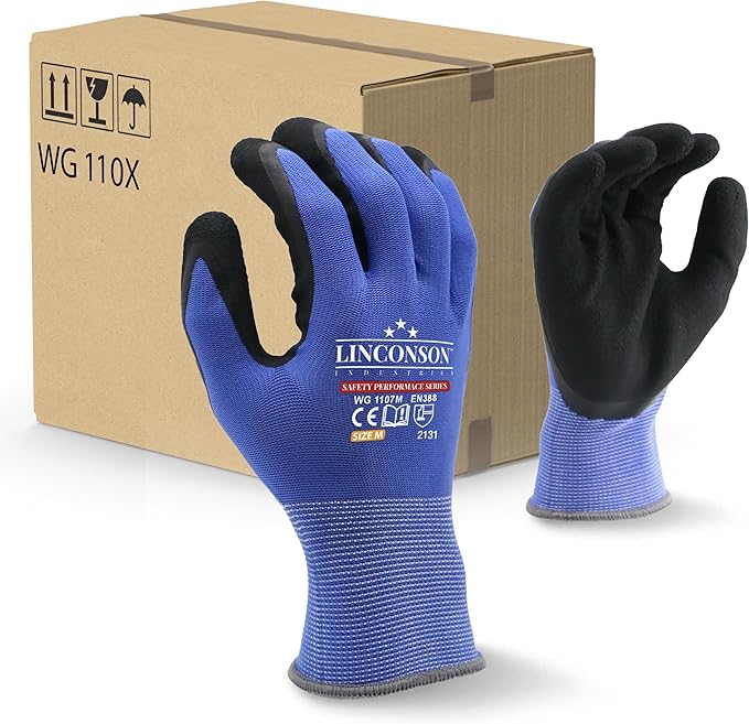 linconson 12 Pack Safety Performance Series Construction Mechanics Work Gloves