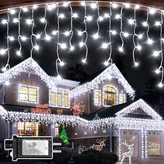 1620 LED Christmas Lights Outdoor 164 FT with 360Drops, Christmas Decorations Hanging Lights 12 Modes, Dimmable Outsite Fairy String Lights for Wedding Party Holiday Winter Wonderland Decor Cool White