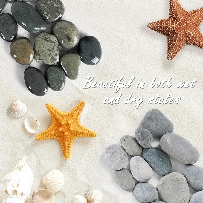 11LB Stones Pebbles River Rocks, 100% Natural Hand-Picked Premium Decorative Pebbles, Ideal for Garden Landscaping, Home Decor, Aquariums, Painting, Crafting and Gifts, Green