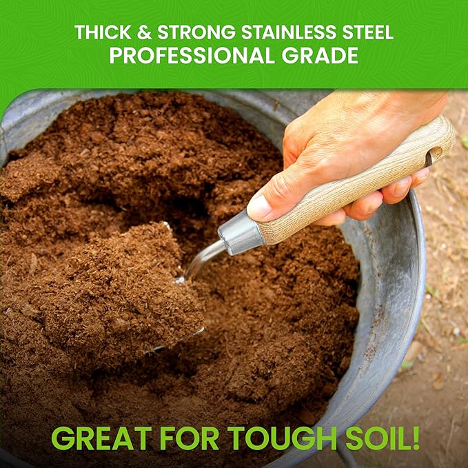 Garden Guru Eco Super Strong Garden Trowel - 100% Recycled Stainless Steel - Rust Resistant - FSC Certified Ergonomic Wood Handle - Perfect Tool for Gardening Weeding Transplanting & Digging (2 Pack)