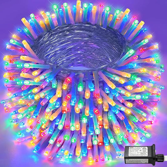 165FT 500 LED Christmas Lights, Plug in Christmas String Lights with Waterproof, 8 Modes Twinkle Fairy Lights for Xmas Garden Tree Holiday Decorations, Multicolor