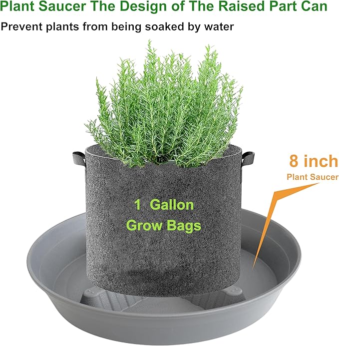 4 Pack Plant Saucer 8 inch, 10 12 14 17 inch, Plant Stand Plastic Plant Saucers for Indoors Outdoor, Heavy Duty Flower Planter Drip Trays for Pots, Pot Saucers for Plants, Grow Bags Saucers