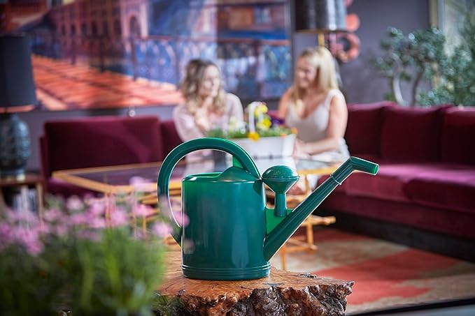 Consolidated Plastics Durable Swiss Watering Can with UV Protection, Ergonomic Handle for Indoor/Outdoor Gardening, Made in Switzerland (12 Liter, Green)
