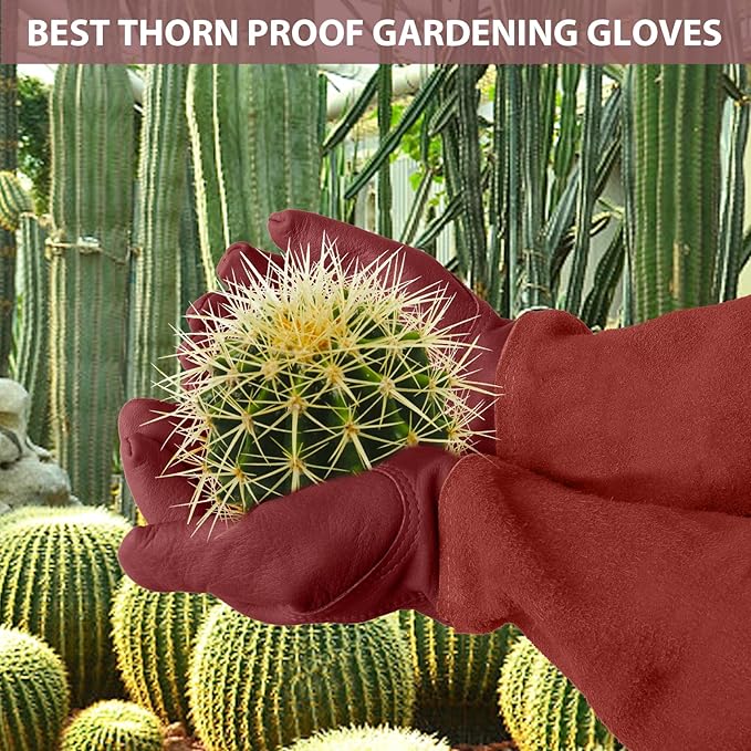 Long Gardening-Gloves Women/Men-Thorn proof Rose Pruning Heavy Duty Gauntlet-XS