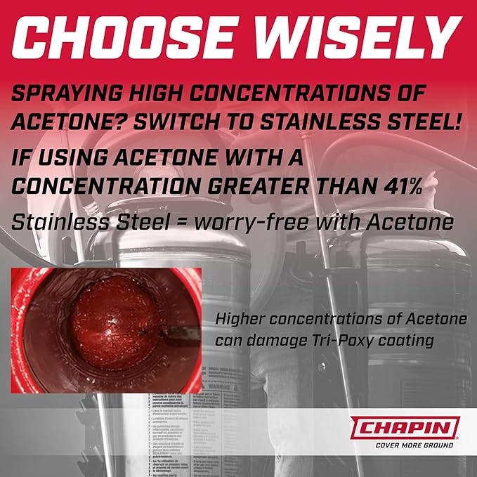Chapin 19494 Made in USA 3.5 Gallon Tri-Poxy Industrial Open Head Sprayer for Professional Concrete Applications, Form Oils, Construction with All Brass Components, 3.5 gallons, Red