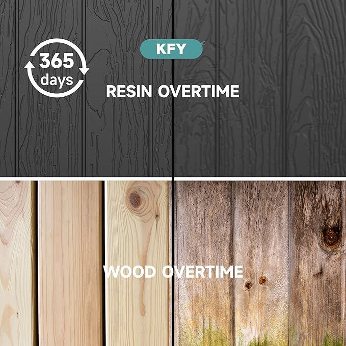 30 Gallon Waterproof Resin Deck Box, UV Resistant Outdoor Storage for Garden, Patio, Porch, Delivery,Striped Black