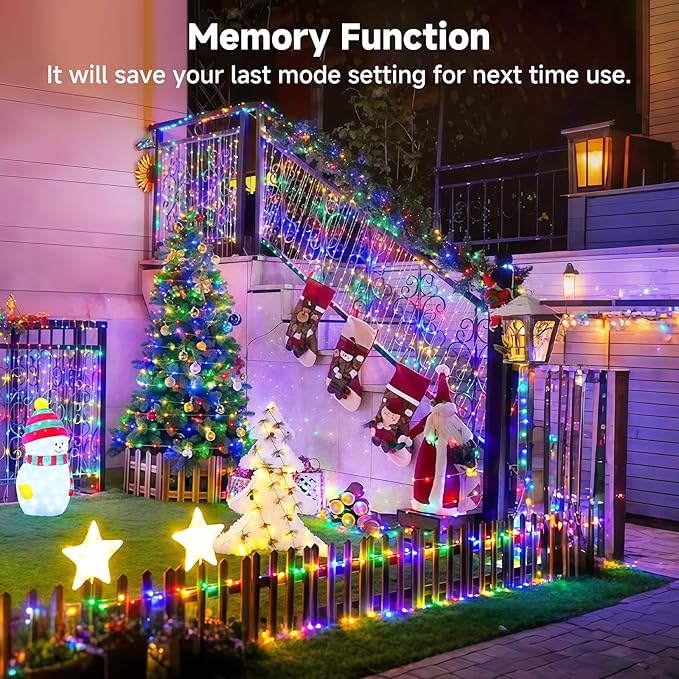 Mlambert 1050 LED Christmas Lights 344FT, Outdoor Waterproof Dimmable Fairy Lights with Remote, 8 Modes Indoor Lighting for Holiday Décor, Multicolor