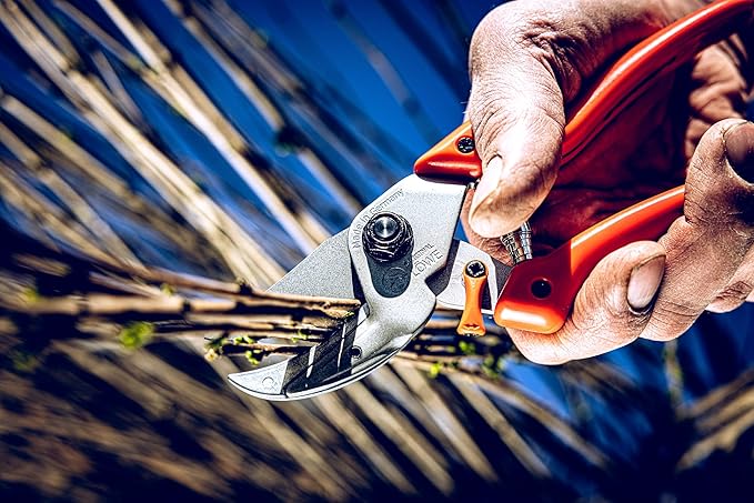 Original LÖWE Profi Anvil Prunner Garden Tools 8.107 with Bypass Geometry | Robust & Sharp Hedge Trimmer | Use as Pruners, Garden Shears, Handheld, Pruning Shears for Gardening | Made in Germany