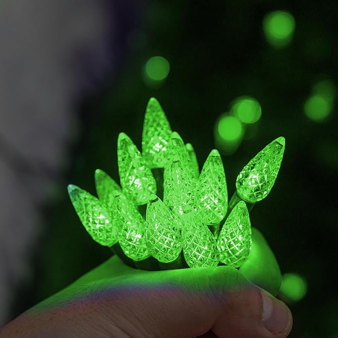 TW SHINE C6 Christmas String Lights, 200 LED 66 FT Outdoor with 8 Modes Timer, Waterproof Connectable for Indoor Yard Xmas Tree House Decorations (Green)