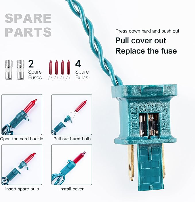 50-Count Red Valentine's Day Lights with Green Wire Waterproof,Mini String Lights for Holiday Decorations, Christmas Tree, Party, Wedding, Xmas, Home, Indoor & Outdoor Use (13ft Long)