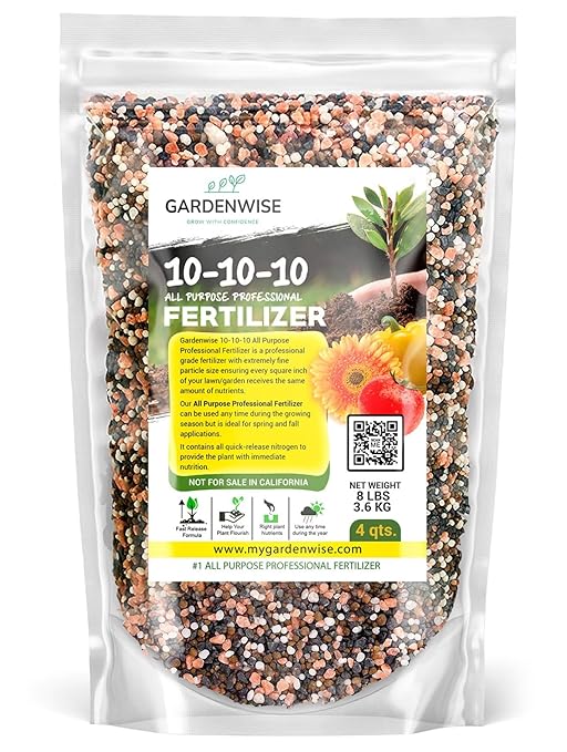 10-10-10 Plant Fertilizer Slow Release - 10 10 10 All Purpose Granular Garden Fertilizer for Vegetables, Tomato, Arborvitae, Shrubs, Rose, Flowers, Fruit, Fig Trees (4 QUARTS)