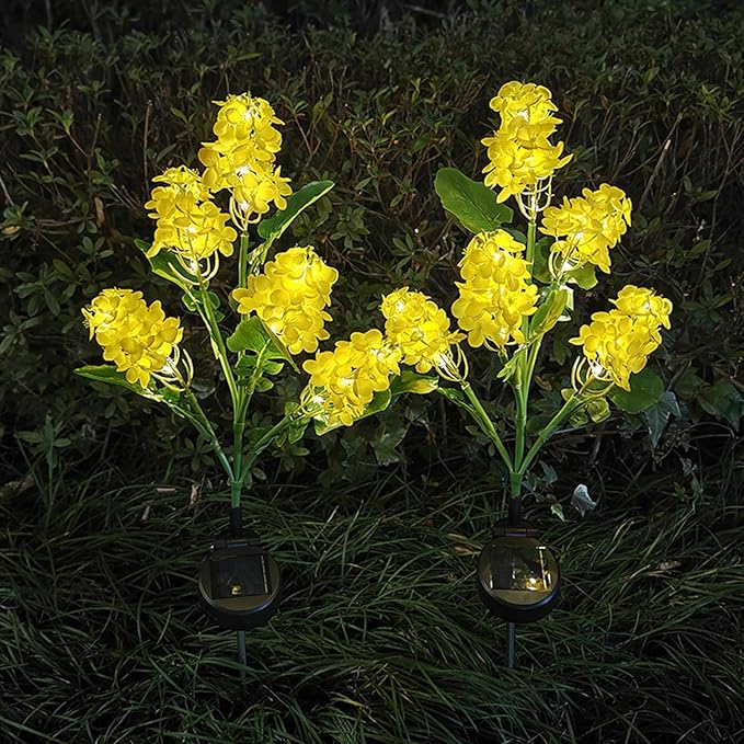Garden Solar Lights Flowers, Automatic Lighting at Night, Waterproof Garden Decor for Yard Patio Pathway Lawn, Gardening Gifts for Women, Christmas Decoration, 5 Flowers
