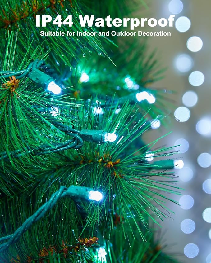 LED Christmas Mini String Lights, 14 Feet 50LEDs F5 Pure White Mini Lights, Connectable Christmas Tree Lights for Wreath Garland Holiday Party Wedding Outdoor Indoor Christmas Decoration, Green Wire