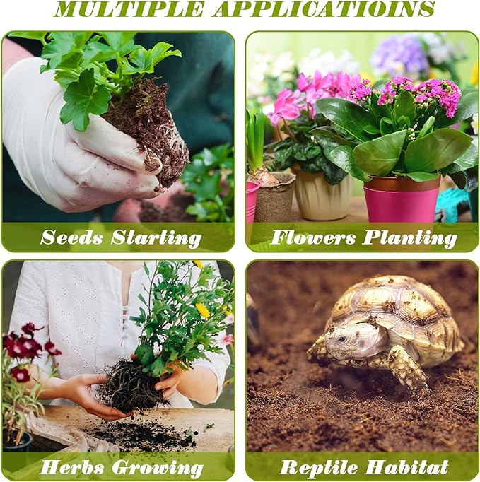 ZeeDix 50pcs (30mm) Coco Coir Pellets Organic Potting Soil for Planting Compressed Coco Coir Soil Coconut Soil Seed Starters for Indoors or Outdoors Bonsai Herbs Plants Flowers and Vegetables