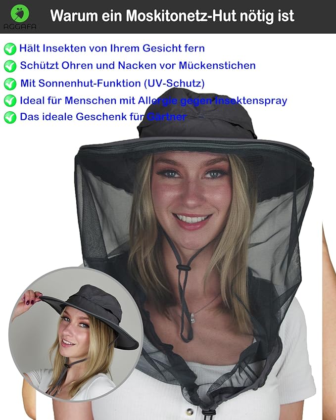 Mosquito Head Net Hat, Providing a Physical Barrier to Help Keep Mosquitoes and Bugs Away from Your Face
