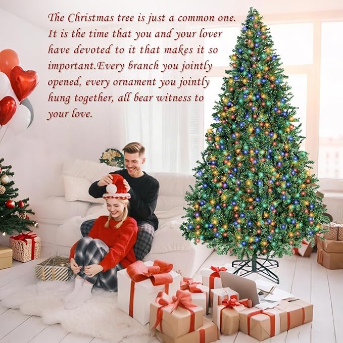 ININ 4FT Prelit Christmas Spruce Artificial Tree with Led Lights, Lighted Christmas Tree，Hinged Full Xmas Tree for Home Party Decoration,100 LED Lights,334 Branch Tips, Metal Hinges & Foldable Base.