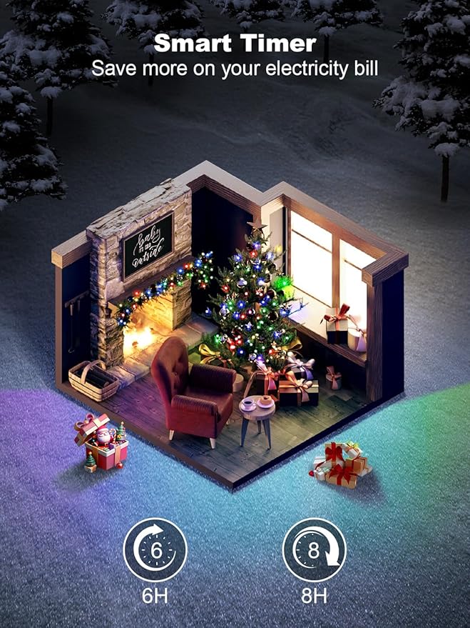 300 LED String Lights Outdoor, 100FT Multicolor Christmas Lights for Outside with Remote, Timer Memory Function, 8 Modes Waterproof Fairy Lights Plug in, for Xmas Tree Bedroom Patio Party