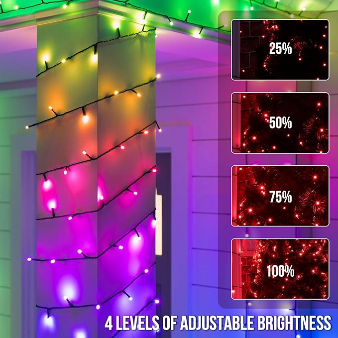 164 FT 500 LED Christmas String Lights, Waterproof RGB String Lights with Remote Control& Timer Function, 24 Colors Changing Fairy Lights for Indoor Outdoor Room Wall Christmas Tree Party Decoration