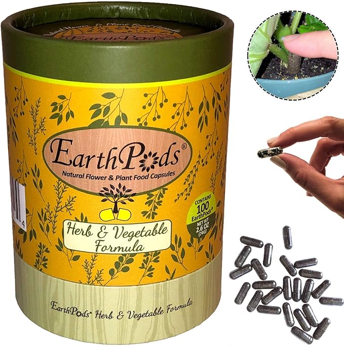100 Earthpods - Premium Bio Organic Vegetable Fertilizer Spikes – Special Formulated Organic Plant Food for Herbs - Garden Fertilizer Sticks – Made in USA