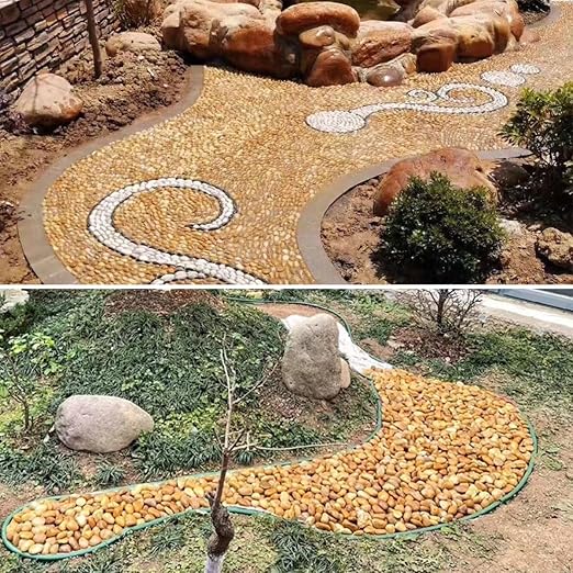 20lbs Yellow River Rocks for Landscaping, 2-3 Inch Natural Pebbles for Indoor Plants, High Polished Decorative Stones Vase Filler Fish Tank Aquariums Garden