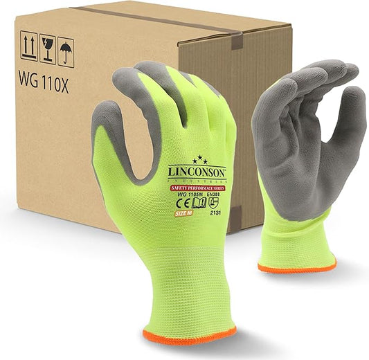 linconson 12 Pack Safety Performance Series Construction Mechanics Work Gloves