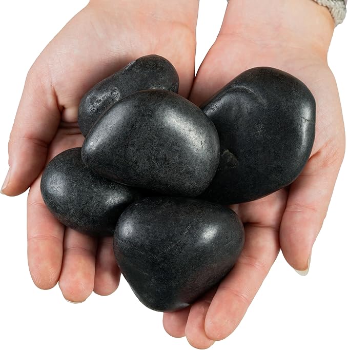 MSI Decorative Polished Black Pebbles, 1.2 inch - 2 inch, 40 lb. Bag