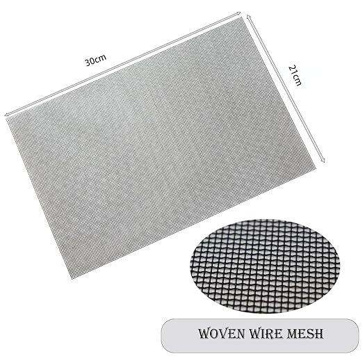 Wire Mesh PVC Coated Galvanized,2 Pack 16 Mesh 8 × 12 inch（30 X 21CM） Woven Wire Mesh for Vent, Cage, Cabinets Mesh, DIY Project.