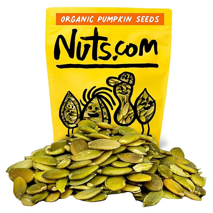 Nuts.com – Organic Pumpkin Seeds – 2 Lb Bag, No Shell Pumpkin Seeds Organic, Healthy Snack for Adults & Kids, Rich in Protein, Fiber, Calcium & Potassium – Keto Friendly, Vegan, Gluten-Free & Kosher Pareve