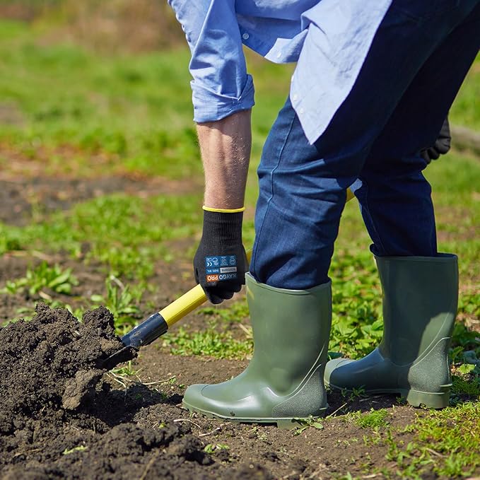 KAYGO Cut Resistant Gloves PU Coated, 12 Pairs Safety Work Gloves with full fingers Touchscreen, ANSI Cut Level A2, for Men and Women, Ideal for General Duty Work KG11P, Black,XL