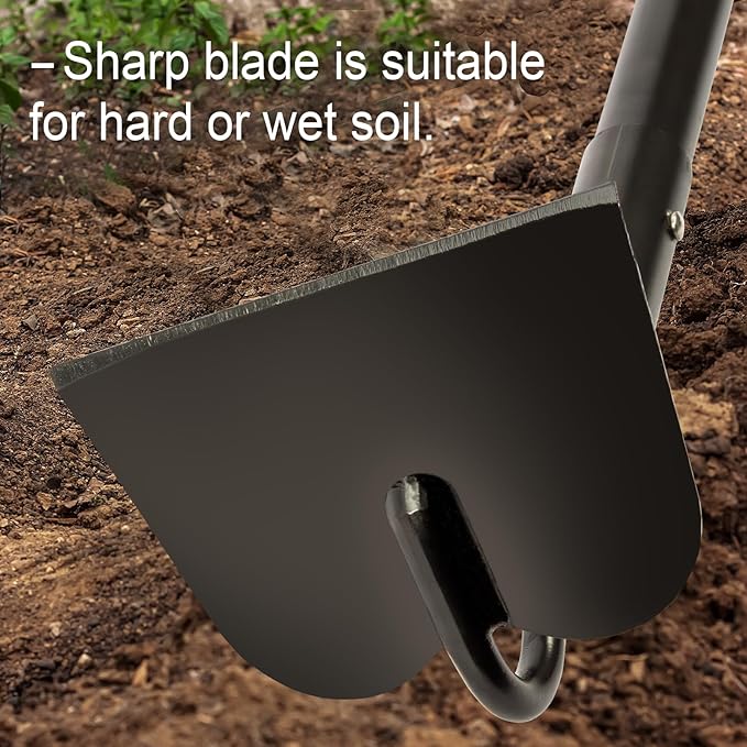Hoe Garden Tool, Heavy Duty Garden Hoe for Weeding, Metal Garden Hoe with Long Handle, 58 Inches