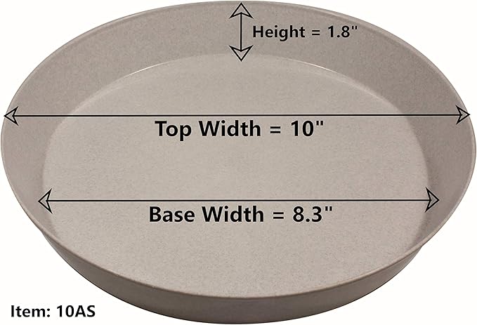 Saucers 10 Inch (8.3 Inch Base) Case of 3 Plant Saucers - Black Colored Polypropylene Made in USA