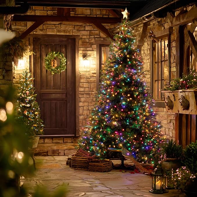 TW SHINE Christmas Lights, 600 LED 196FT Christmas String Lights Plug-in with 8 Modes Timer and Remote, Waterproof Outdoor Decorations for Bedroom Wedding Party Yard Tree Decor, Multi-Colored