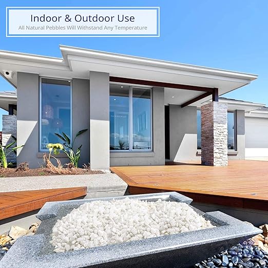 Royal Imports 5LBS River Pebbles Decorative Ornamental Rocks, Garden Landscaping Stones, Gravel Filler for Plants, Vases, Succulents, Home Decor, Aquariums, Crafting, Animal Habitat - Mini White