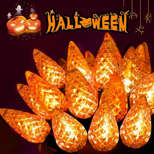 240 LED 78FT C6 Halloween String Lights, Super Long Halloween Lights Outdoor Indoor with 13 Modes & Timer, Waterproof Fairy Twinkle Light Plug in for Tree Yard House Horror Party Decorations (Orange)