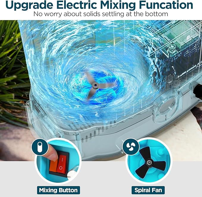 Backpack Sprayer 4 Gallon with Mixer, 100 PSI Powerful Pressure Pump Battery Powered Weed Insecticide Sprayer, Spray of 4 Hours, Telescopic Wand, 5 Nozzles, Ergonomic Backpack, for Lawn Garden, Farm