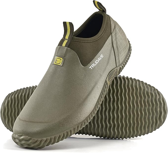Trudave Garden Shoes for Men & Women, Waterproof Rubber Shoes with 4.5mm Neoprene, Womens Rain Boots for Gardening,Size 6-13